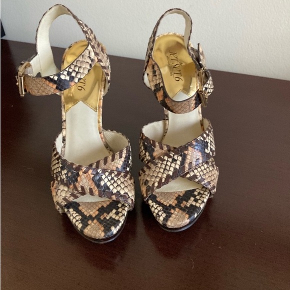 Jet Set 6 by Michael Kors Snake Print High Heels - Picture 1 of 4